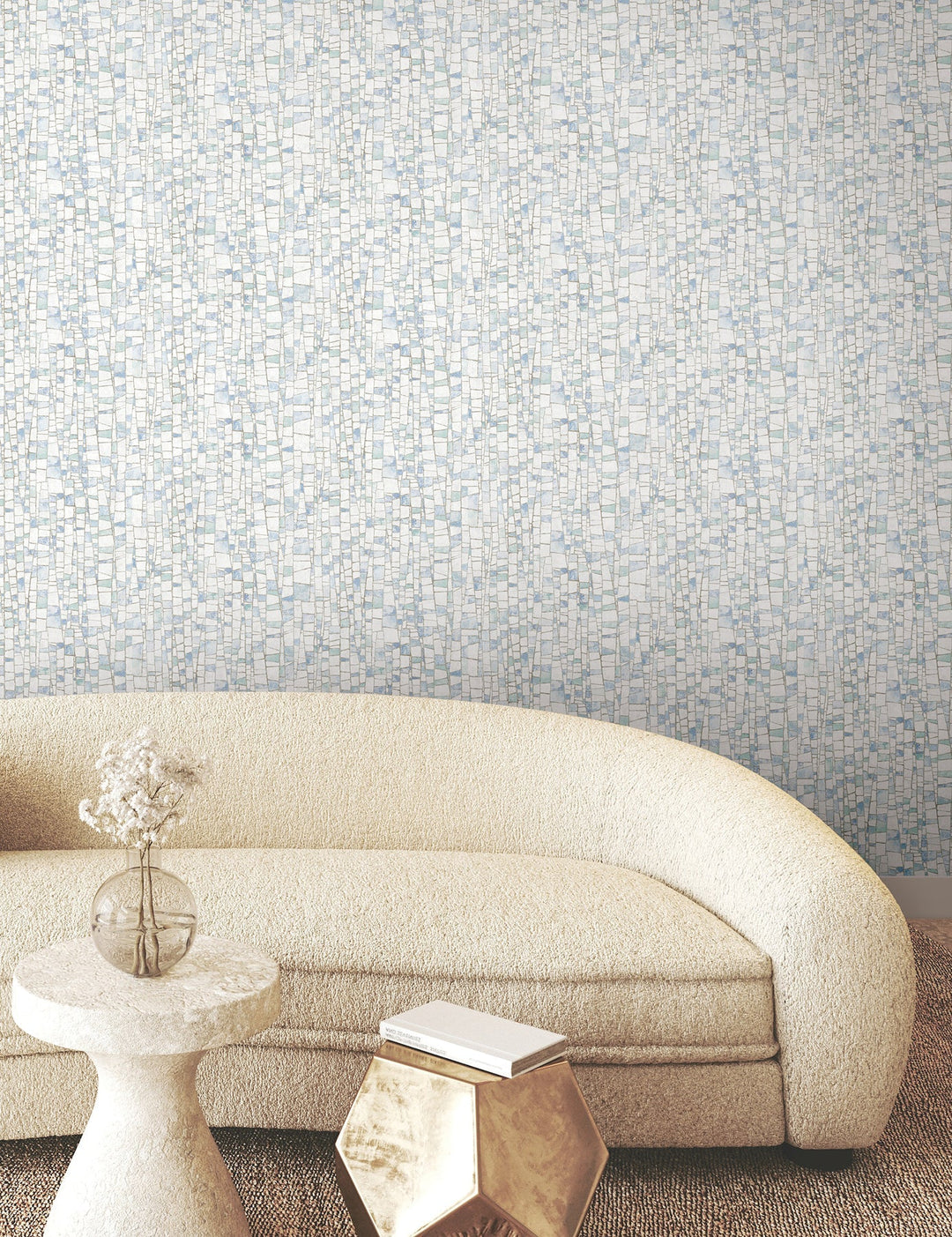 Kaleidoscopic Blue Wallpaper by York Wallcoverings Designer