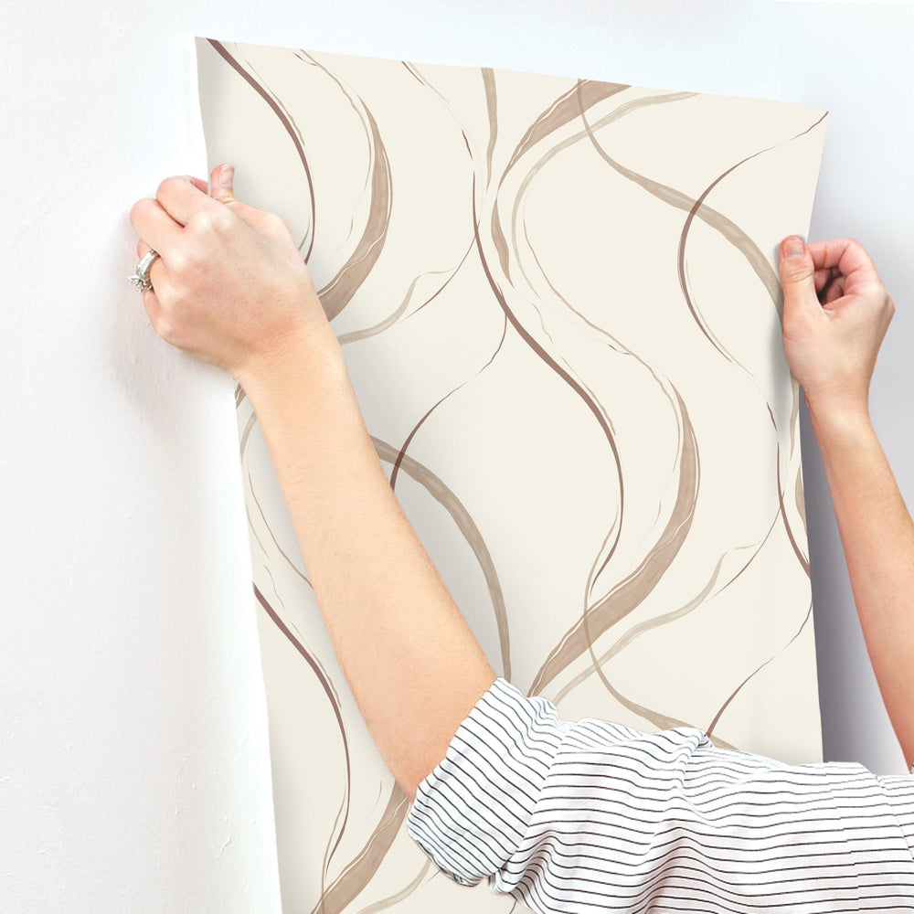 Ink Flow Baked Clay Wallpaper by York Wallcoverings Designer