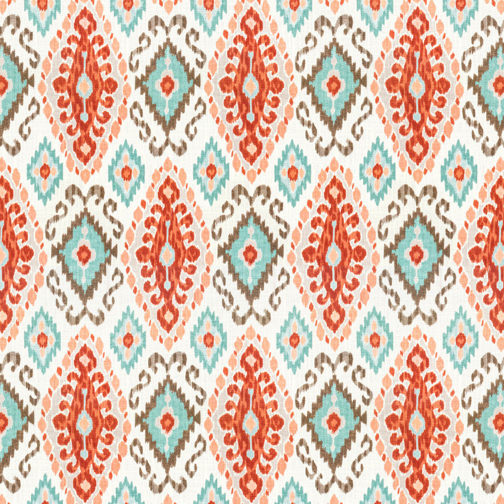 Fondly 6 Terracotta by Stout Designer Fabric RAINBOW LIBRARY TILE/SORBET 70%SVI 30%LIN SPAIN Horizontal: 13.5 and Vertical: 27.375 54 in - Swanky Fabrics -