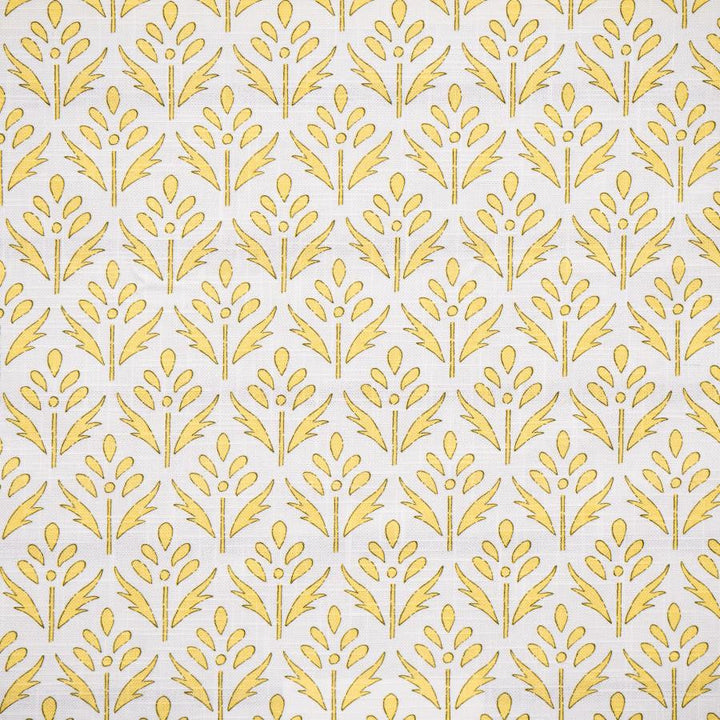 Floraison # 619 Lemon by Maxwell Designer Fabric Color Theory-Vol.Viii Tigerseye 100% COTTON SPAIN V-3.5" H-2.3" 55" - Swanky Fabrics -