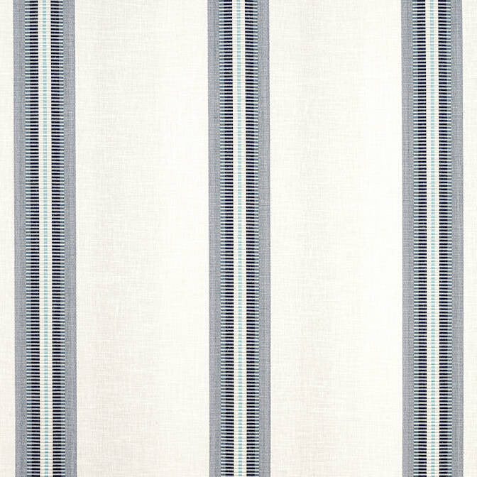 Stanley Stripe Ocean FWW7156 by Thibaut Fabric Thibaut Fabric Stanley Stripe Ocean FWW7156Fabric Atmosphere 85% Polyester, 15% Linen TURKEY </p><p>Repeat: V: - 117 - Fabric Carolina -