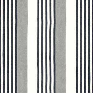 Thibaut Fabric Riviera Stripe Sterling and Charcoal FWW81769