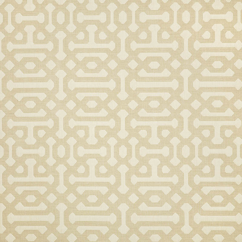 45991-0001 Fretwork Flax by Sunbrella Designer Fabric Cushion Furniture Drapery Fabrics > Sunbrella Jacquards 100% Acrylic USA or Imported 7" x 14.74" 54" - Swanky Fabrics -