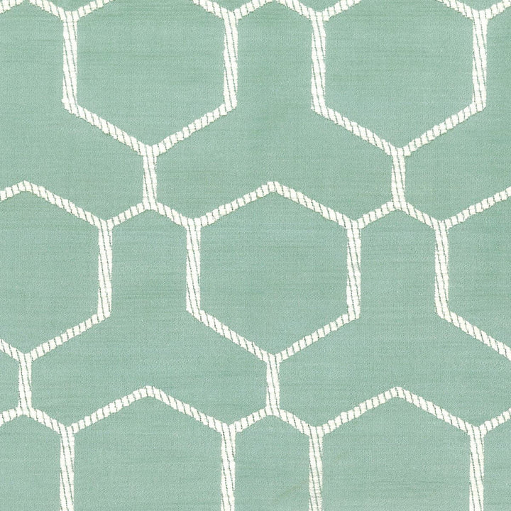 Gainful 1 Aqua by Stout Designer Fabric Comfortable Living Seamist/Aqua 75% Cotton 25% Polyester INDIA Horizontal: 3.125 and Vertical: 5.125 57 in - Swanky Fabrics -
