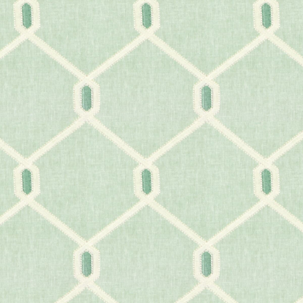 Gavotte 2 Seafoam by Stout Designer Fabric COMFORTABLE LIVING CARIBBEAN/SEASPRAY 70%POL 30%COT %REMB INDIA FLAME RETARDANT-CA BULLETIN 117-SECTION E FLAME RETARDANT-U.F.A.C. CLASS 1 WYZENBEEK 30 000 DOUBLE RUB WEAR TEST (HEAVY DUTY) </p><p>Repeat: 9 51.38 in - Swanky Fabrics -