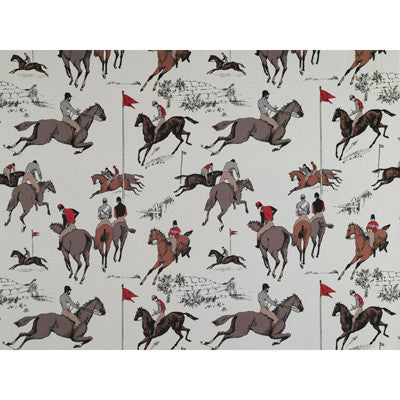 Hipodromo Crudo/Rojo by Gaston Y Daniela Designer Fabric GASTON BILBAO COLLECTION COTTON - 100% Spain MEDIUM Horizontal: 27.325 and Vertical: 26.5 55 - Swanky Fabrics -