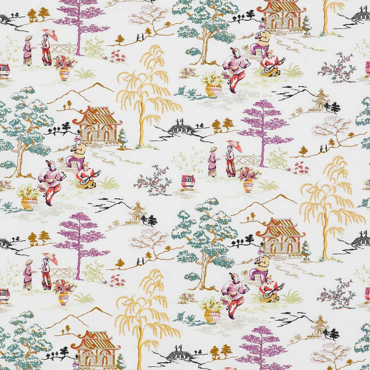 Claire Multi by Gaston Y Daniela Designer Fabric LORENZO CASTILLO II COTTON - 80%;VISCOSE - 20% India Horizontal: 51 and Vertical: 31.5 52 - Swanky Fabrics -