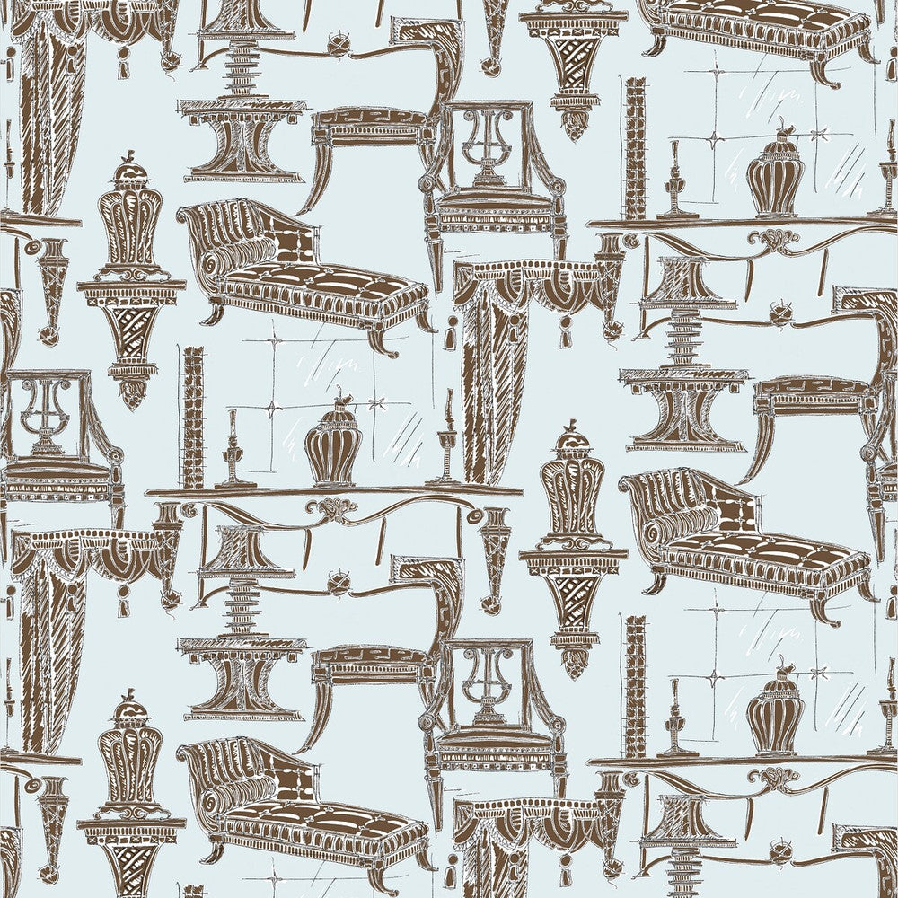 Blanca Azul/Chocolate by Gaston Y Daniela Fabric Gaston Y Daniela Fabric Blanca Azul/ChocolateFabric LORENZO CASTILLO II COTTON - 100% Spain </p><p>Repeat: H: 55, V: 32.67 55 - Fabric Carolina -