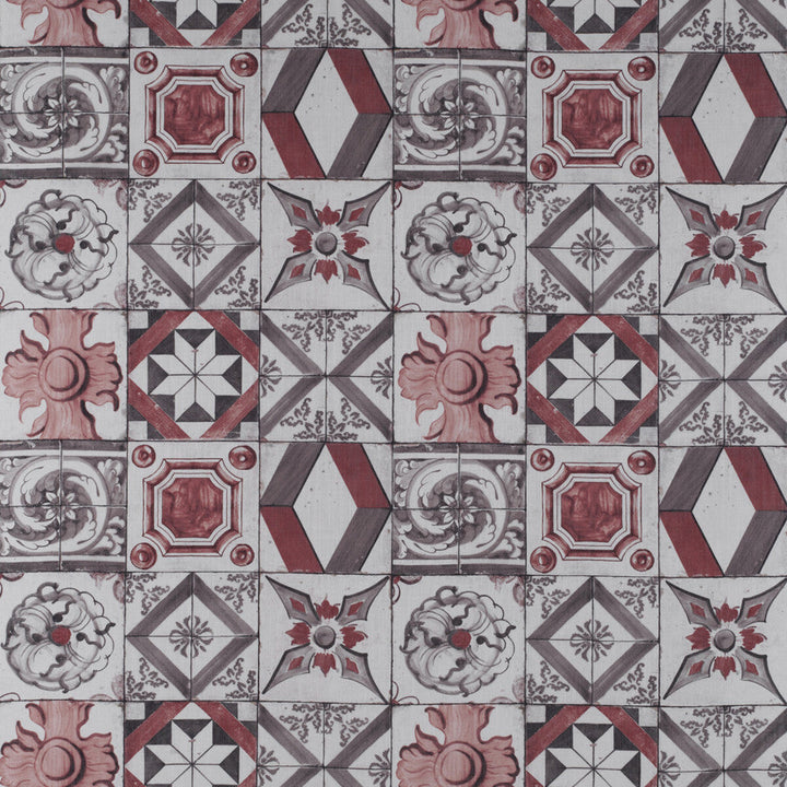 Trastevere Rojo/Marron by Gaston Y Daniela Designer Fabric TIERRAS VISCOSE - 67%;LINEN - 33% Spain Horizontal: 27.17 and Vertical: 27.17 54.33 - Swanky Fabrics -