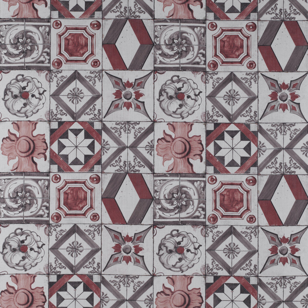 Trastevere Rojo/Marron by Gaston Y Daniela Designer Fabric TIERRAS VISCOSE - 67%;LINEN - 33% Spain - Horizontal: 27.17 and Vertical: 27.17 54.33 - Swanky Fabrics -