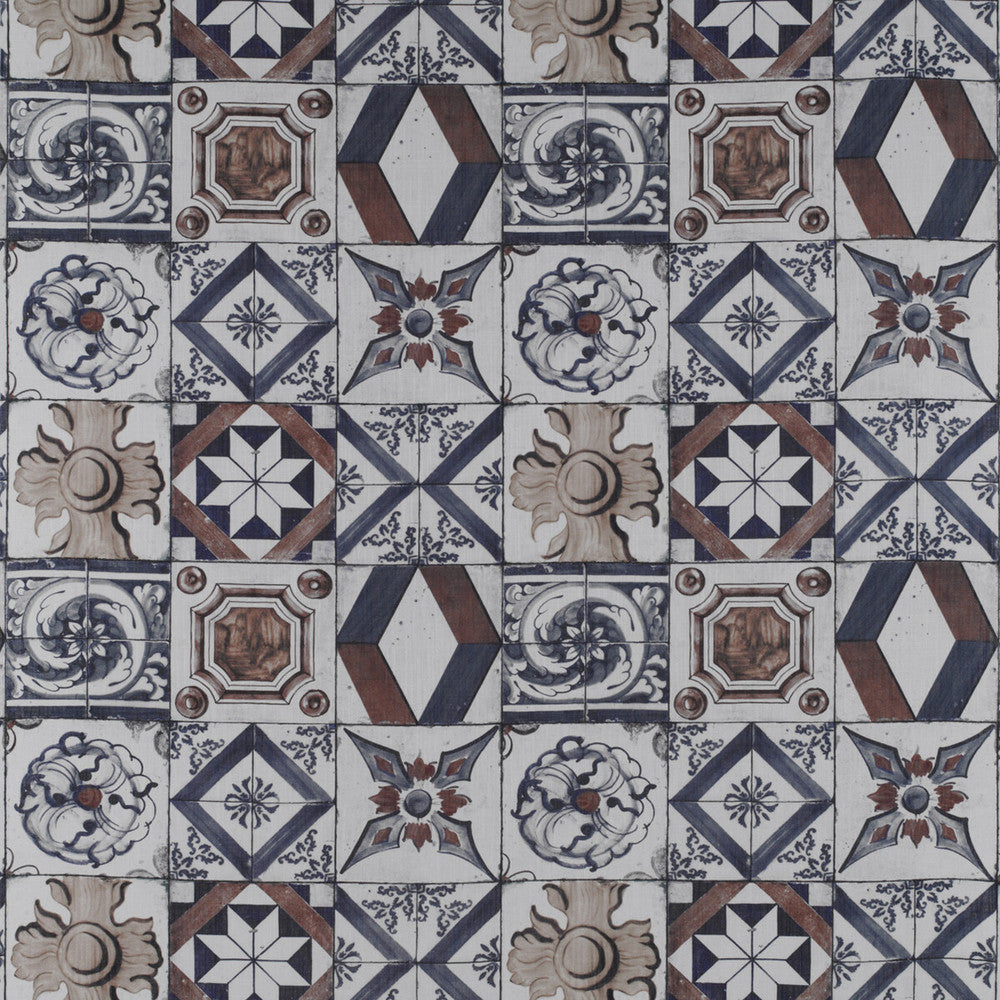 Trastevere Azul/Tabaco by Gaston Y Daniela Fabric Gaston Y Daniela Fabric Trastevere Azul/TabacoFabric TIERRAS VISCOSE - 67%;LINEN - 33% Spain </p><p>Repeat: H: 27.17, V: 27.17 54.33 - Fabric Carolina -