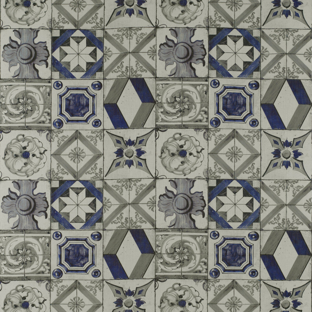 Trastevere Azul/Gris by Gaston Y Daniela Designer Fabric TIERRAS VISCOSE - 67%;LINEN - 33% Spain Horizontal: 27.17 and Vertical: 27.17 54.33 - Swanky Fabrics -