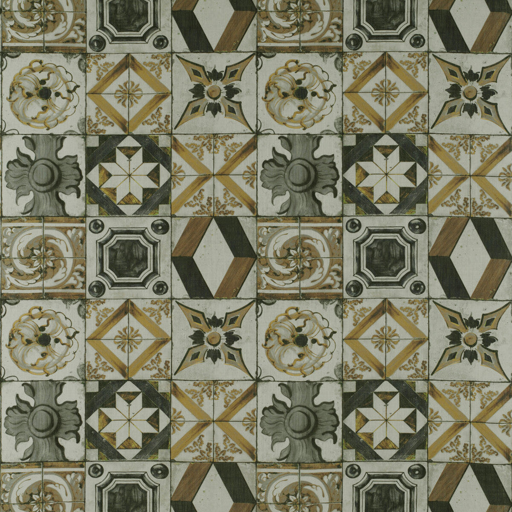 Trastevere Oro/Gris by Gaston Y Daniela Designer Fabric TIERRAS VISCOSE - 67%;LINEN - 33% Spain - Horizontal: 27.17 and Vertical: 27.17 54.33 - Swanky Fabrics -