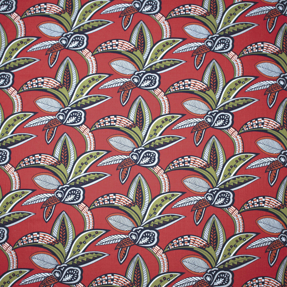 Tanzania Coral by Gaston Y Daniela Designer Fabric GASTON AFRICALIA VISCOSE - 60%;LINEN - 30%;COTTON - 10% Spain HEAVY Horizontal: 26.38 and Vertical: 14.76 55 - Swanky Fabrics -
