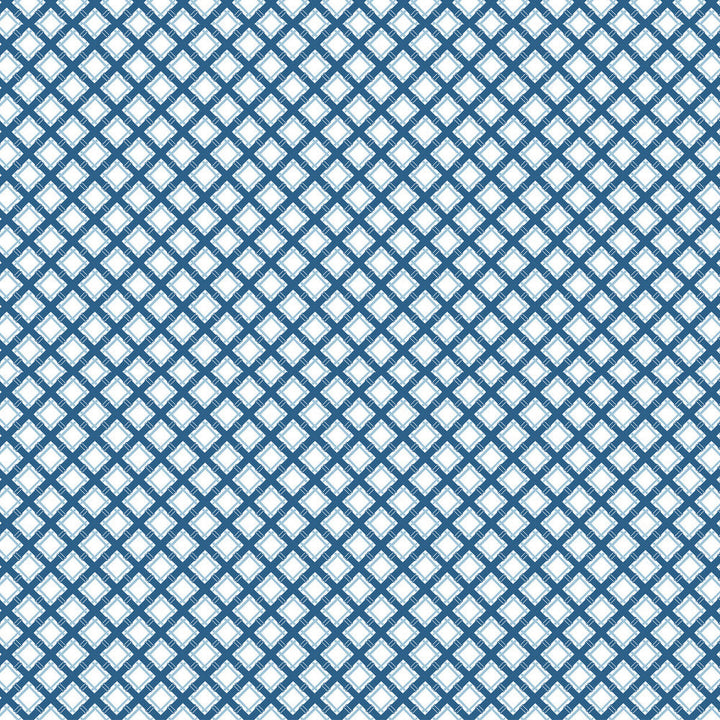 Trellis Azul by Gaston Y Daniela Designer Fabric GASTON LIBRERIA COTTON - 100% Spain MEDIUM Horizontal: 3.84 and Vertical: 3.81 57.5 - Swanky Fabrics -