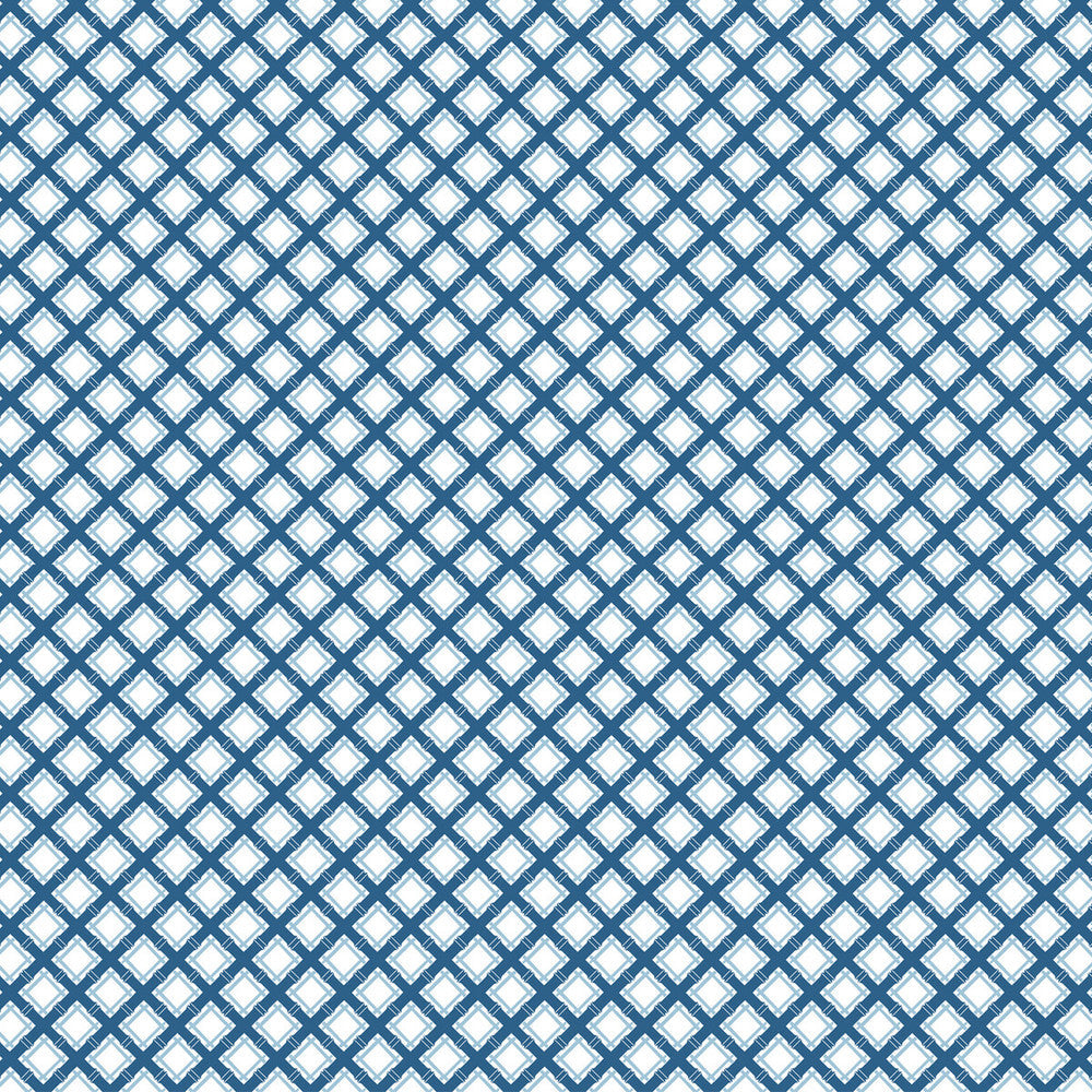 Trellis Azul by Gaston Y Daniela Designer Fabric GASTON LIBRERIA COTTON - 100% Spain MEDIUM Horizontal: 3.84 and Vertical: 3.81 57.5 - Swanky Fabrics -