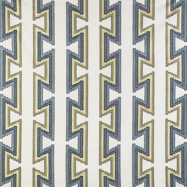 Trazo Azul/Lima by Gaston Y Daniela Designer Fabric GASTON LIBRERIA COTTON - 25%;LINEN - 25%;POLYESTER - 25%;VISCOSE - 25% India Horizontal: 13.19 and Vertical: 18.39 53.15 - Swanky Fabrics -
