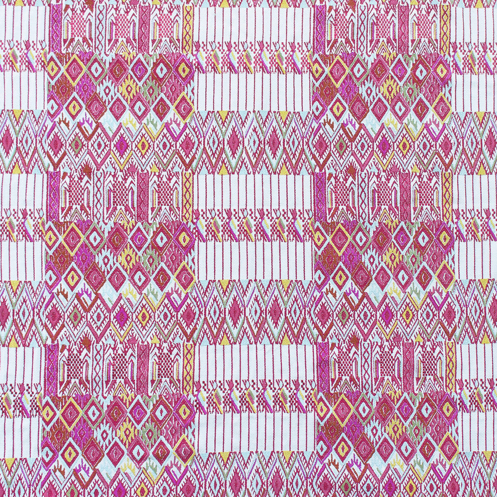 Huipil Rosa/Verde by Gaston Y Daniela Designer Fabric GASTON NUEVO MUNDO VISCOSE - 46%;COTTON - 24%;POLYESTER - 18%;LINEN - 12% India Horizontal: 24.5 and Vertical: 15.5 48.75 - Swanky Fabrics -