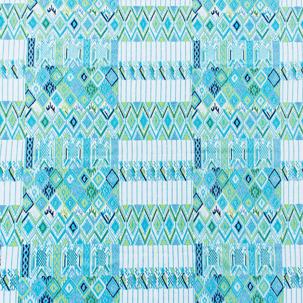 Huipil Agua/Lima by Gaston Y Daniela Designer Fabric GASTON NUEVO MUNDO VISCOSE - 46%;COTTON - 24%;POLYESTER - 18%;LINEN - 12% India Horizontal: 24.5 and Vertical: 15.5 48.75 - Swanky Fabrics -