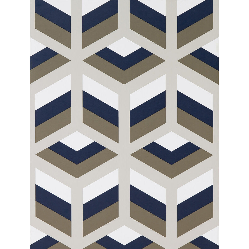 Xabi Azul/Marron by Gaston Y Daniela Designer Wallcovering LORENZO CASTILLO HISPANIA WP PAPER - 100% Spain - Horizontal: - and Vertical: 20.8 20.8 - Swanky Fabrics -