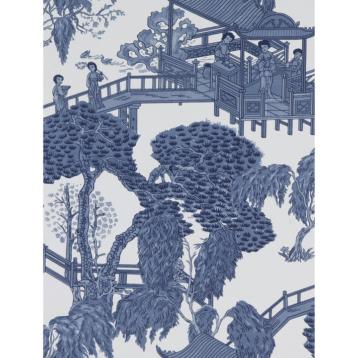 Zhou Jun Azul by Gaston Y Daniela Designer Wallcovering LORENZO CASTILLO HISPANIA WP PAPER - 100% Spain Horizontal: and Vertical: 27.5 20.8 - Swanky Fabrics -
