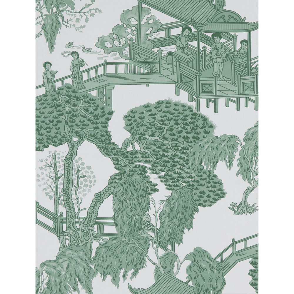 Zhou Jun Verde by Gaston Y Daniela Designer Wallcovering LORENZO CASTILLO HISPANIA WP PAPER - 100% Spain Horizontal: and Vertical: 27.5 20.8 - Swanky Fabrics -