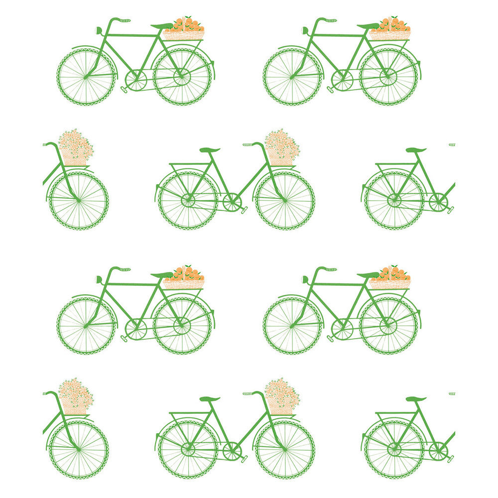 Bicicletas Verde by Gaston Y Daniela Designer Wallcovering GASTON LIBRERIA PAPER - 100% Spain Horizontal: 0 and Vertical: 12.6 20.8 - Swanky Fabrics -