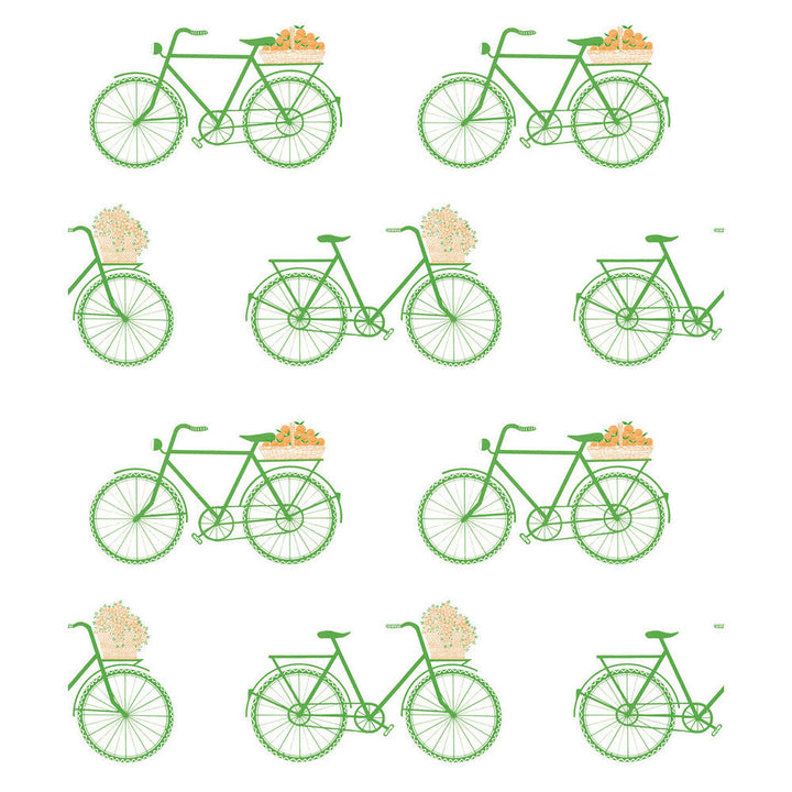 Bicicletas Verde by Gaston Y Daniela Designer Wallcovering GASTON LIBRERIA PAPER - 100% Spain Horizontal: 0 and Vertical: 12.6 20.8 - Swanky Fabrics -