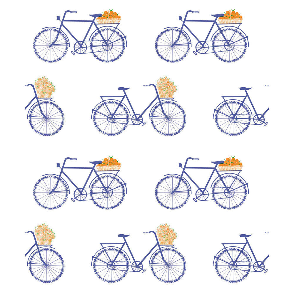 Bicicletas Azul by Gaston Y Daniela Designer Wallcovering GASTON LIBRERIA PAPER - 100% Spain - Horizontal: 0 and Vertical: 12.6 20.8 - Swanky Fabrics -