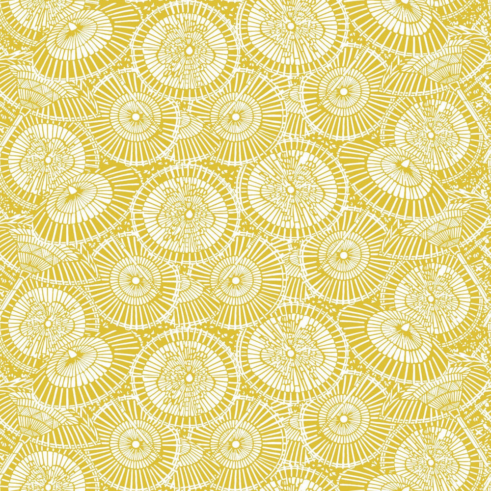 Sombrillas Mostaza by Gaston Y Daniela Designer Wallcovering GASTON LIBRERIA PAPER - 100% Spain Horizontal: 0 and Vertical: 6.8 20.8 - Swanky Fabrics -