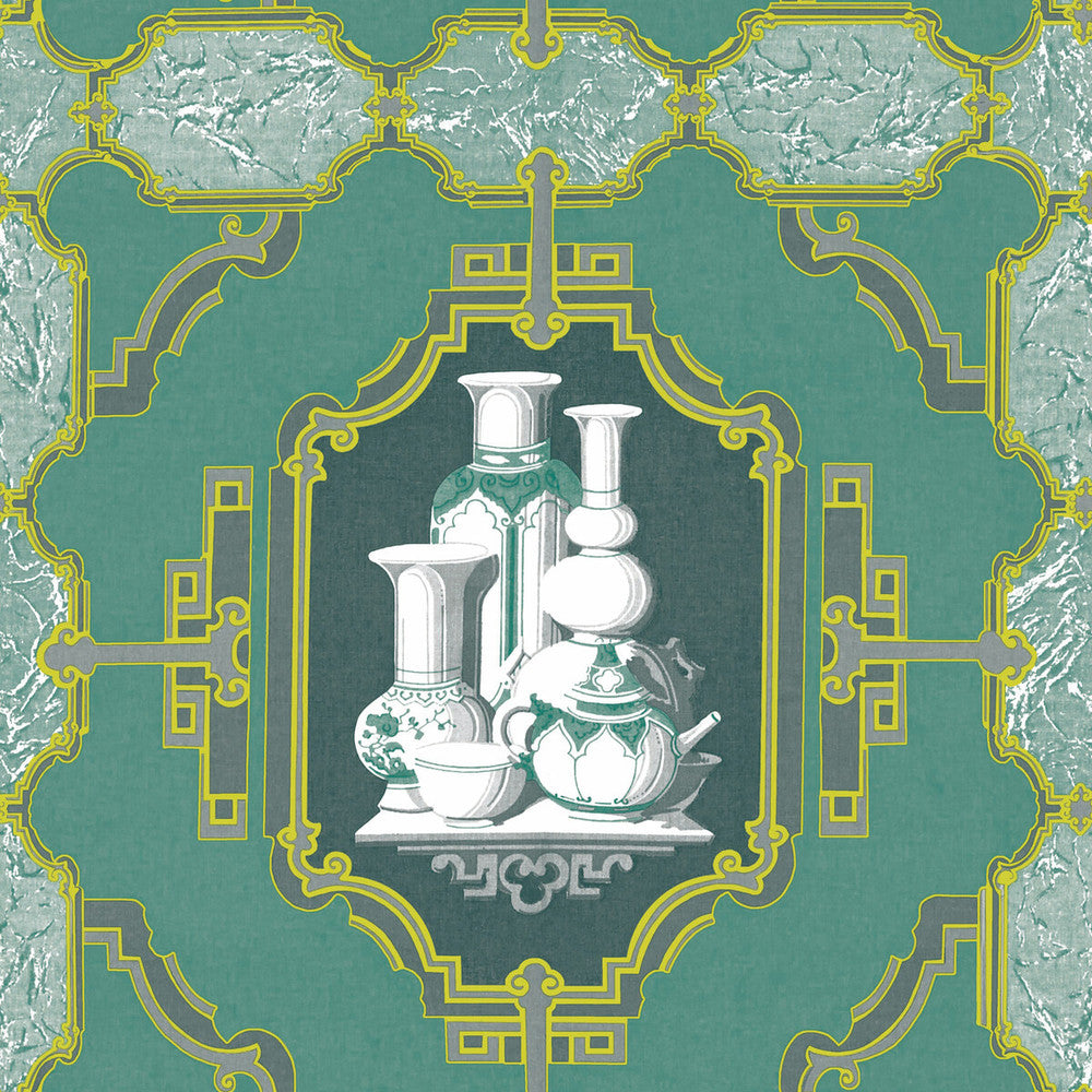 Porcelanas Esmeralda by Gaston Y Daniela Designer Wallcovering GASTON LIBRERIA PAPER - 100% Spain - Horizontal: 0 and Vertical: 10.4 20.8 - Swanky Fabrics -