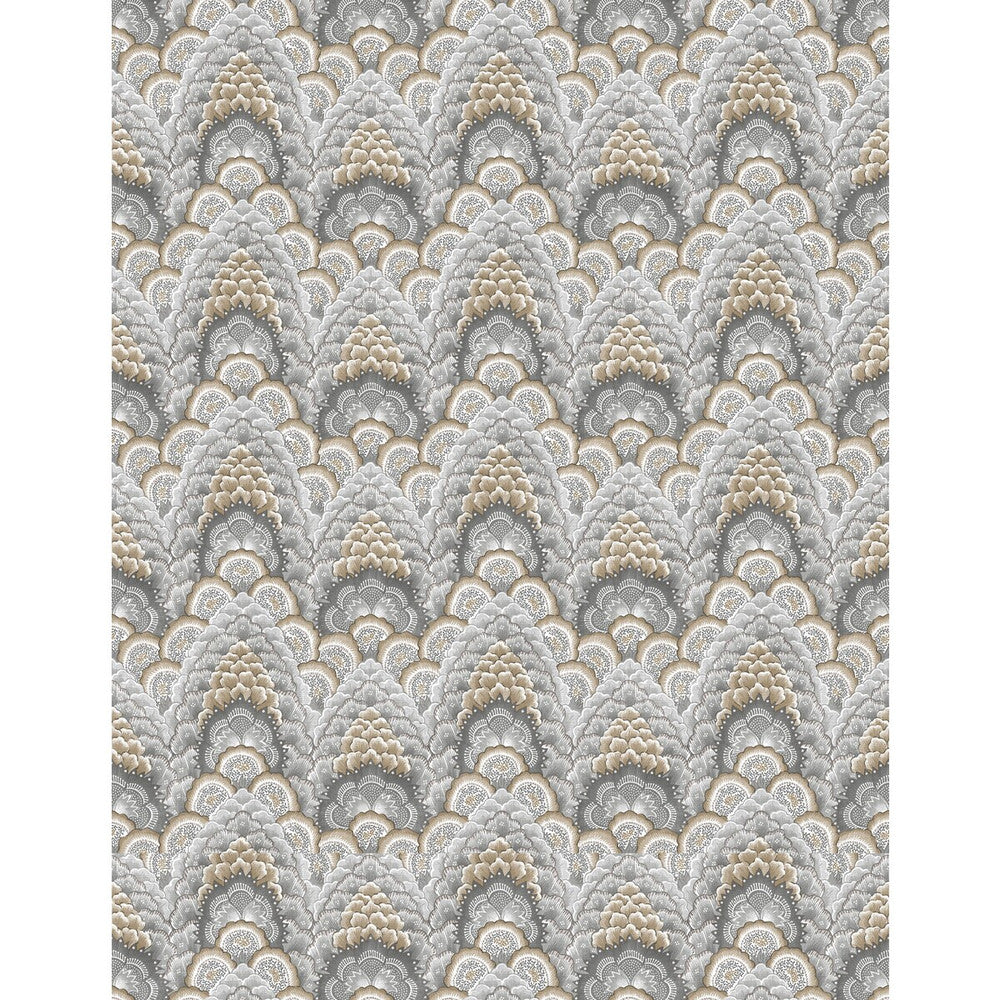 Ganges Gris/Marron by Gaston Y Daniela Designer Wallcovering GASTON LIBRERIA VINYL - 100% Italy Horizontal: 0 and Vertical: 6.9 27.5 - Swanky Fabrics -