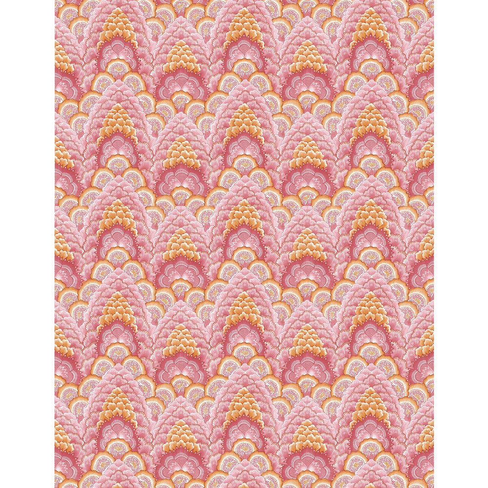 Ganges Rosa/Naranja by Gaston Y Daniela Designer Wallcovering GASTON LIBRERIA VINYL - 100% Italy - Horizontal: 0 and Vertical: 6.9 27.5 - Swanky Fabrics -