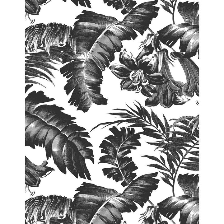 Plantation Black&White by Gaston Y Daniela Designer Wallcovering GASTON LIBRERIA VINYL - 100% Italy Horizontal: 0 and Vertical: 27.5 27.5 - Swanky Fabrics -