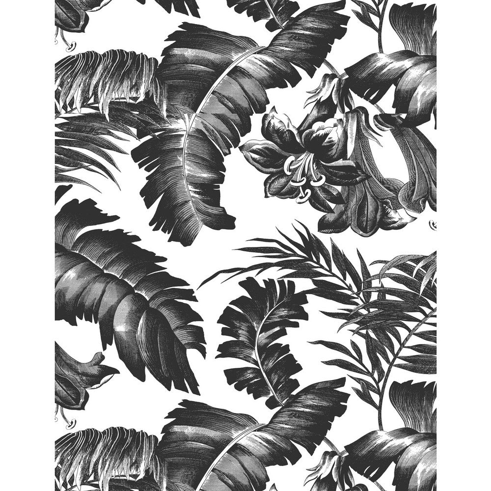 Plantation Black&White by Gaston Y Daniela Designer Wallcovering GASTON LIBRERIA VINYL - 100% Italy - Horizontal: 0 and Vertical: 27.5 27.5 - Swanky Fabrics -
