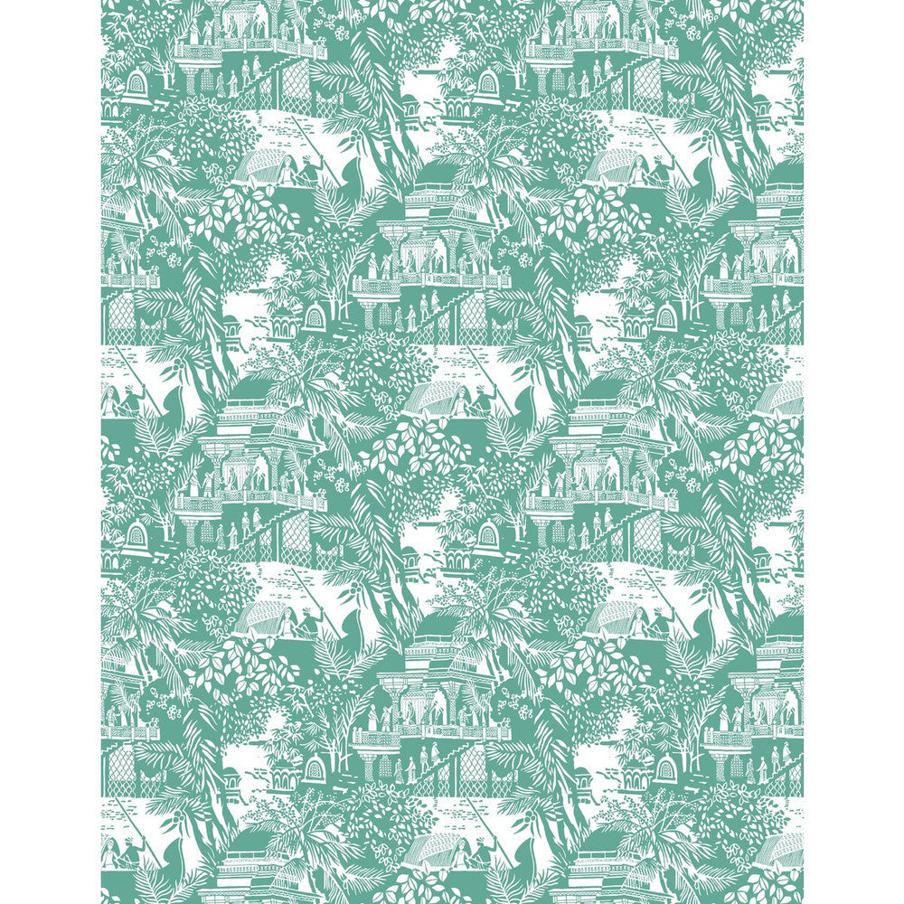 Olimpo Esmeralda by Gaston Y Daniela Designer Wallcovering GASTON LIBRERIA VINYL - 100% Italy - Horizontal: 0 and Vertical: 17.7 27.5 - Swanky Fabrics -