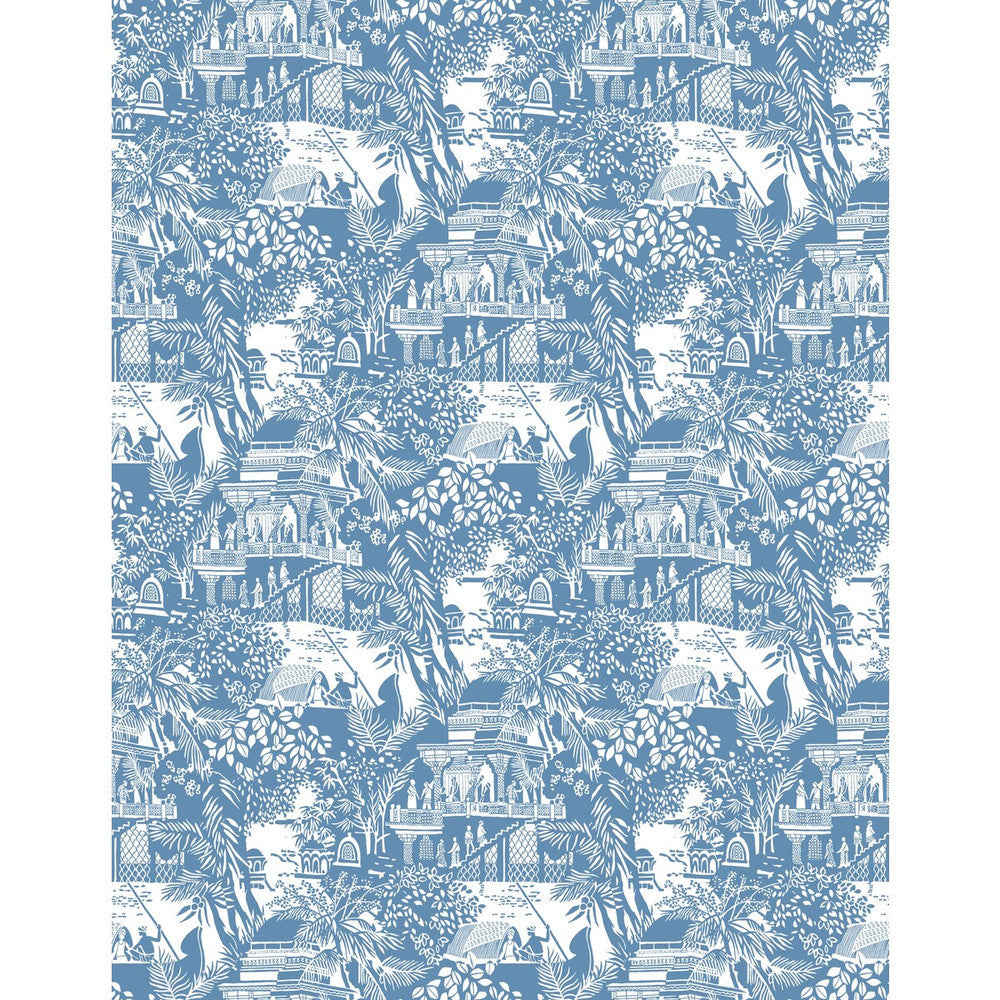 Olimpo Azul by Gaston Y Daniela Designer Wallcovering GASTON LIBRERIA VINYL - 100% Italy Horizontal: 0 and Vertical: 17.7 27.5 - Swanky Fabrics -