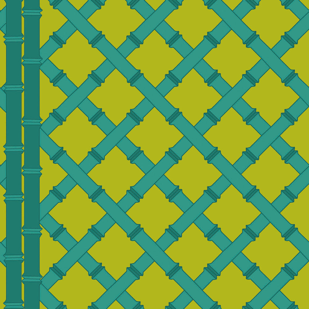 Trellis Lima/Esmeralda by Gaston Y Daniela Designer Wallcovering GASTON LIBRERIA PAPER - 100% Spain - Horizontal: 0 and Vertical: 10.4 20.8 - Swanky Fabrics -