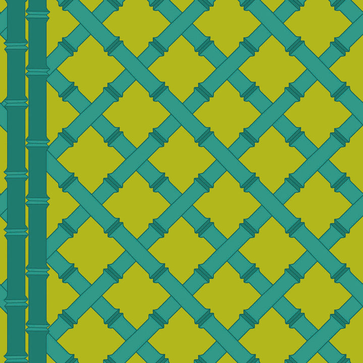 Trellis Lima/Esmeralda by Gaston Y Daniela Designer Wallcovering GASTON LIBRERIA PAPER - 100% Spain - Horizontal: 0 and Vertical: 10.4 20.8 - Swanky Fabrics -