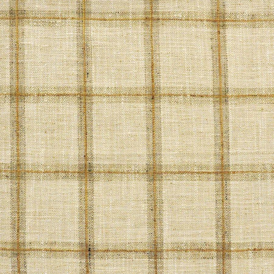 Gridiron # 614 Honey by Maxwell Designer Fabric Stripes & Checks Ii 100% POLYESTER INDIA V-4"H-3.37" 54" - Swanky Fabrics -