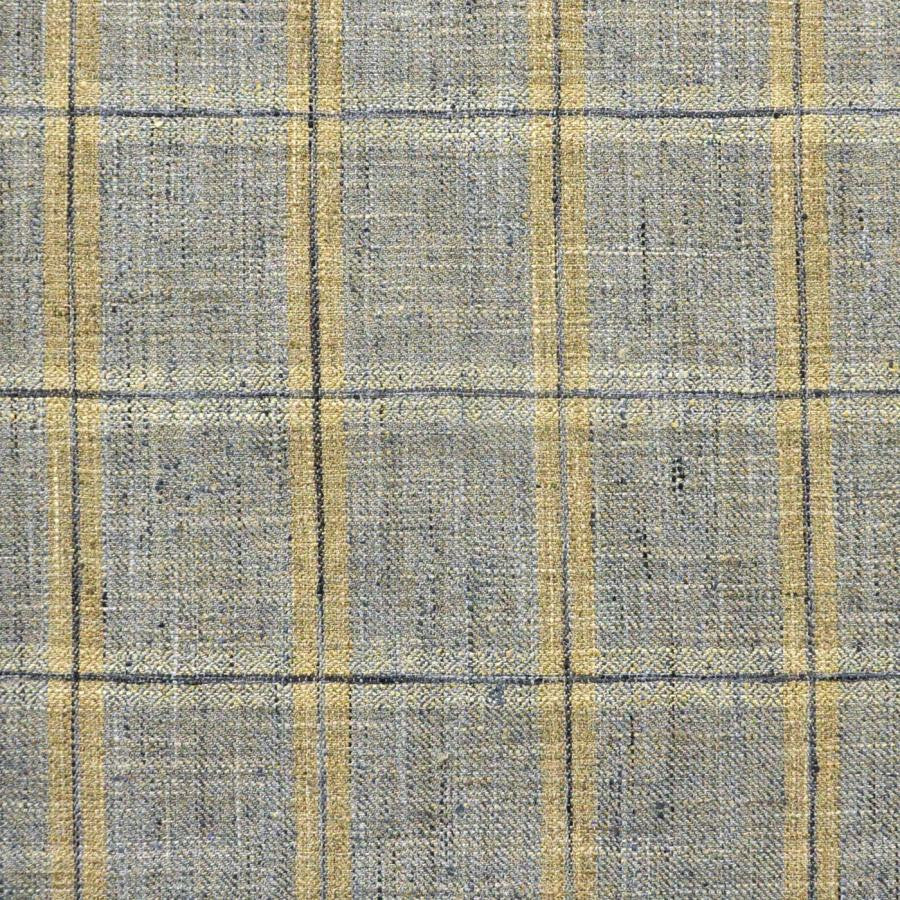 Gridiron # 635 Denim by Maxwell Designer Fabric Stripes & Checks Ii 100% POLYESTER INDIA V-4"H-3.37" 54" - Swanky Fabrics -