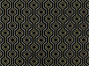 Gilda Black Tan 936 by Norbar Designer Fabric GALLERY 54% POLYESTER 42% COTTON INDIA 6 1/4"V 6 3/8"H 54 - Swanky Fabrics -