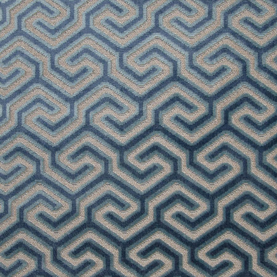 Garola # 605 Sapphire by Maxwell Designer Fabric Performance Cut Velvets 48% POLYESTER
47% VISCOSE
5% COTTON BELGIUM V-5.0"H-3.4" 55" - Swanky Fabrics -