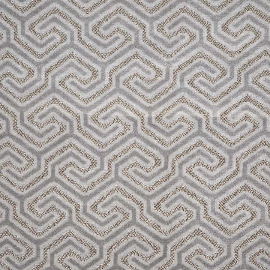 Garola # 612 Aluminum by Maxwell Designer Fabric Performance Cut Velvets 48% POLYESTER
47% VISCOSE
5% COTTON BELGIUM V-5.0"H-3.4" 55" - Swanky Fabrics -