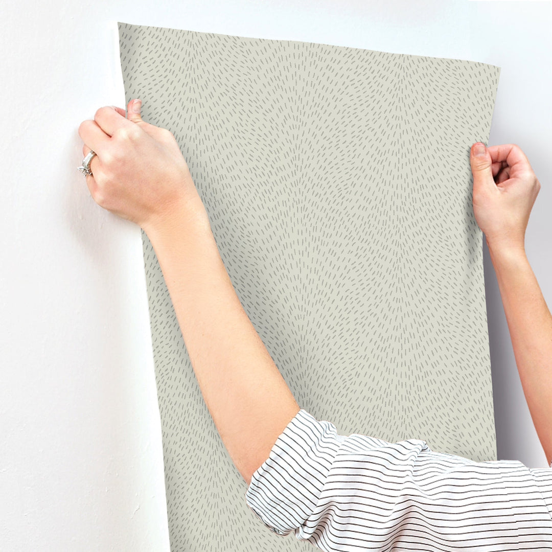 Dew Drop Grey Wallpaper by York Wallcoverings Designer