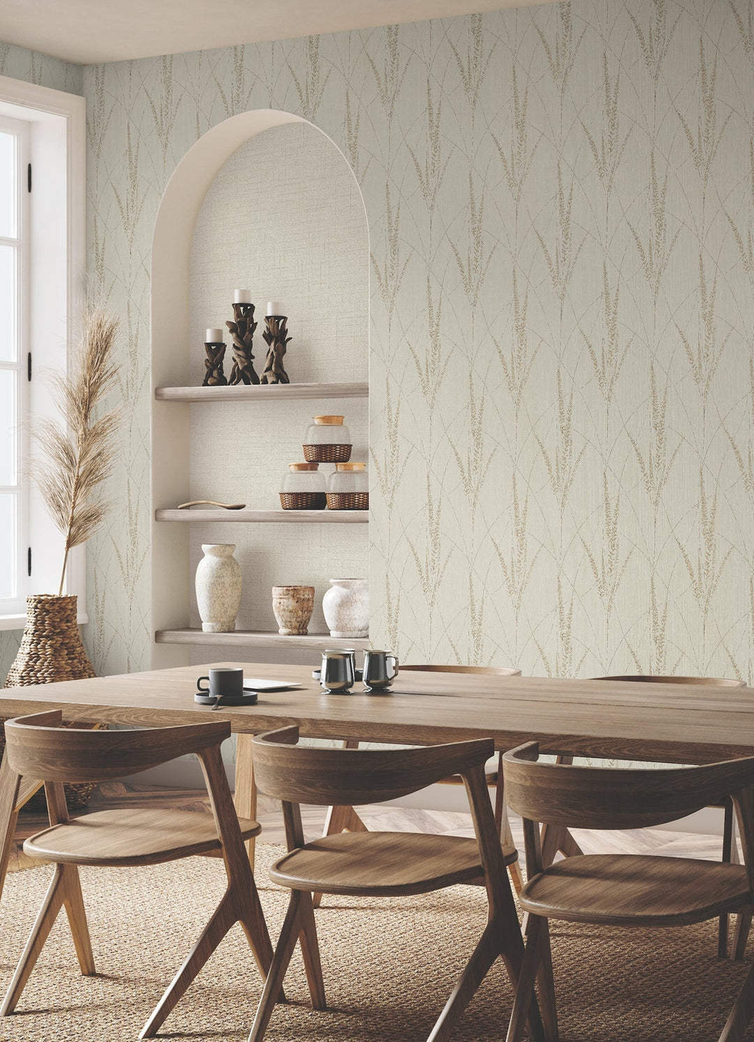 Graceful Willow Stone Wallpaper by York Wallcoverings Designer
