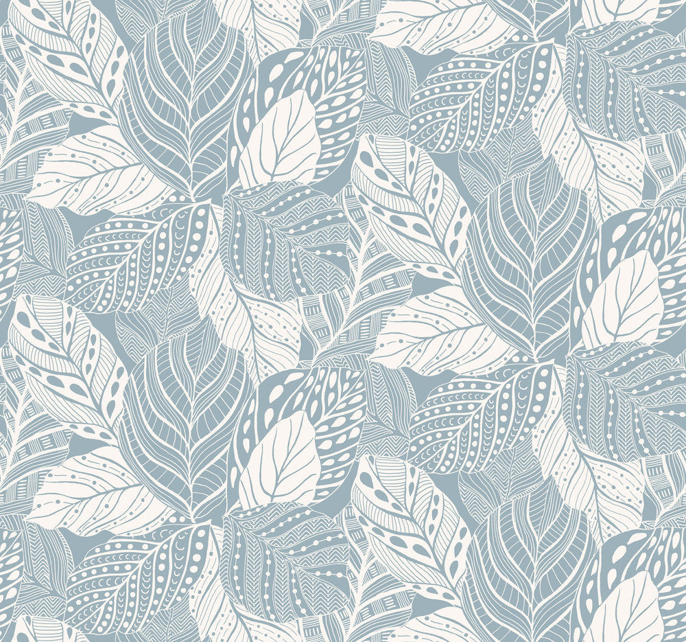 Vinca Blue Wallpaper by York Wallcoverings Designer Greenhouse Covers about 60.8 square feet 27-in by 27-ft long roll Unpasted 25.25 - Swanky Fabrics -