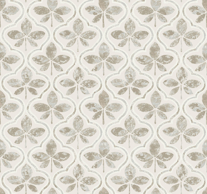 Sevilla Grey Wallpaper by York Wallcoverings Designer Greenhouse Covers about 60.8 square feet 27-in by 27-ft long roll Prepasted 25.25 - Swanky Fabrics -