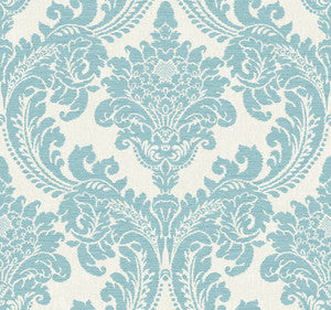 York Wallcoverings Wallpaper Tapestry Damask Teal