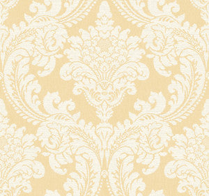 York Wallcoverings Wallpaper Tapestry Damask Yellow